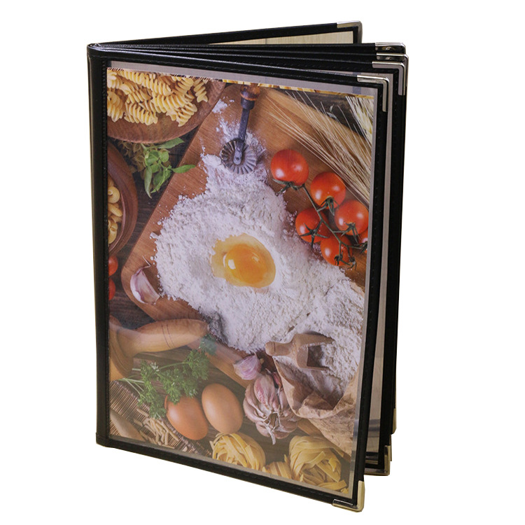 Western-Style Recipe Book Menu Clip Transparent PVC Recipe Book A4 Price Book Menu