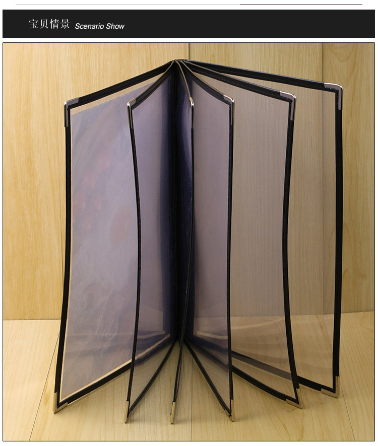 Western-Style Recipe Book Menu Clip Transparent PVC Recipe Book A4 Price Book Menu Western-Style Recipe Book Menu Clip Transparent PVC Recipe Book A4 Price Book Menu