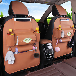 Car Foldable Dining Table Car Storage Bag Leather Car Seat Storage Hanging Bag Truck Garbage Can Storage Bag