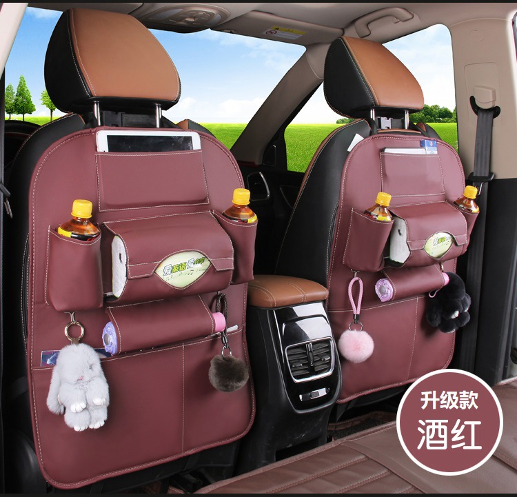 Car Foldable Dining Table Car Storage Bag Leather Car Seat Storage Hanging Bag Truck Garbage Can Storage Bag