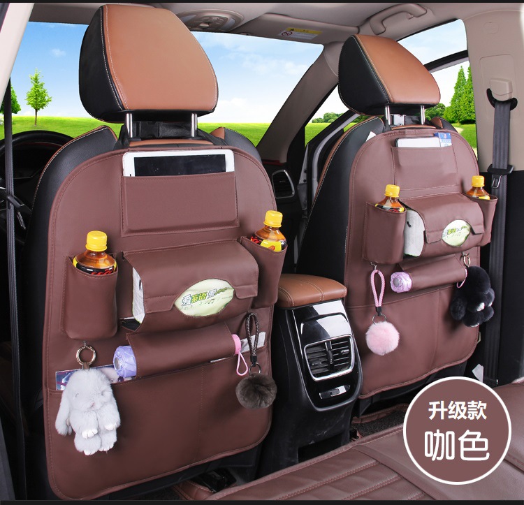 Car Foldable Dining Table Car Storage Bag Leather Car Seat Storage Hanging Bag Truck Garbage Can Storage Bag