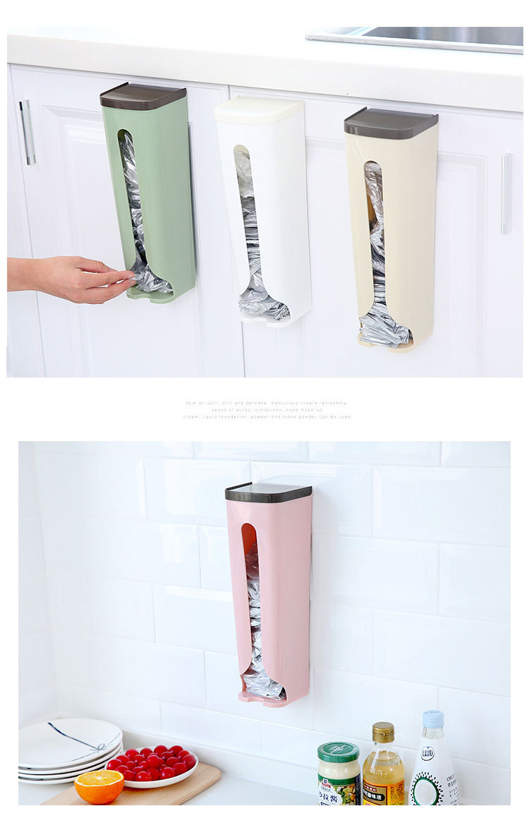 Plastic Bag Box Wall Hanging Extraction Garbage Bag Storage Box Kitchen Clutter Organizing Box Plastic Bag Storage Box