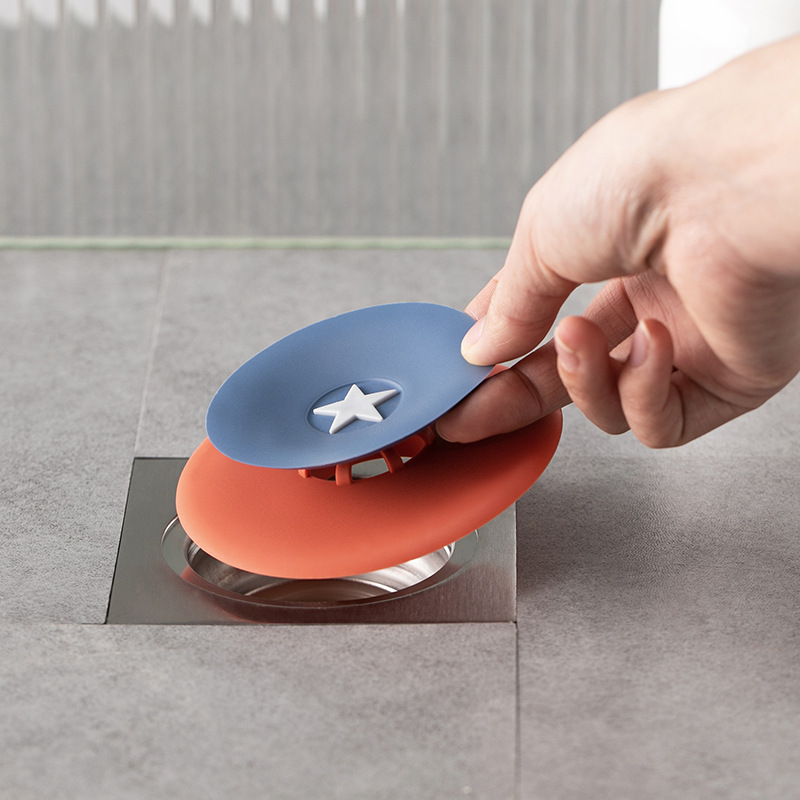 8 Press Shield Floor Drain Cover Silicone Floor Drain Filter Screen Toilet Sewer Blocking Prevention Water Lock Factory Wholesale
