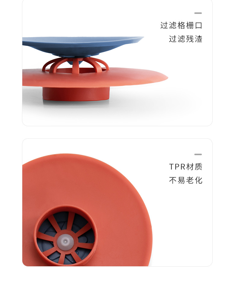 8 Press Shield Floor Drain Cover Silicone Floor Drain Filter Screen Toilet Sewer Blocking Prevention Water Lock Factory Wholesale