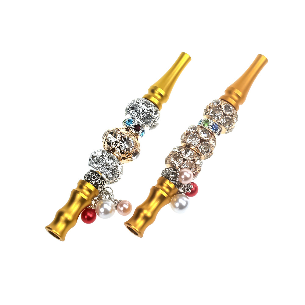 Middle East Hookah New Cigarette Holder Arabic Rhinestone Beads Pendant Suction Nozzle Loop Filter Aluminum Alloy Hookah Nozzle Middle East Hookah New Cigarette Holder Arabic Rhinestone Beads Pendant Suction Nozzle Loop Filter Aluminum Alloy Hookah Nozzle