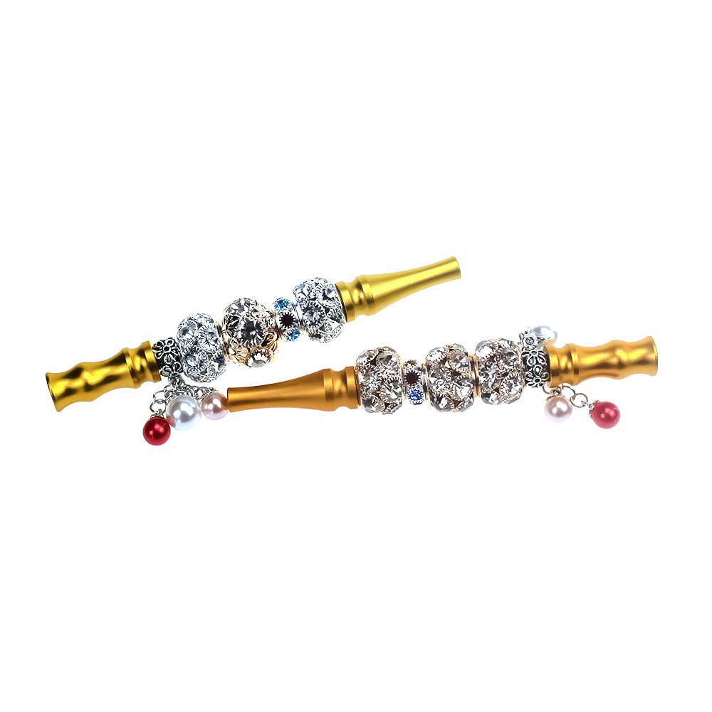 Middle East Hookah New Cigarette Holder Arabic Rhinestone Beads Pendant Suction Nozzle Loop Filter Aluminum Alloy Hookah Nozzle Middle East Hookah New Cigarette Holder Arabic Rhinestone Beads Pendant Suction Nozzle Loop Filter Aluminum Alloy Hookah Nozzle