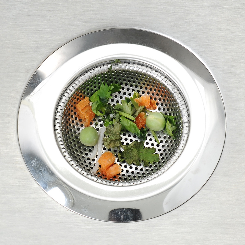 Stainless Steel Kitchen Sink Sewer Filter Screen Floor Drain Strainer Hair Hair Anti-Blocking Dregs Filter