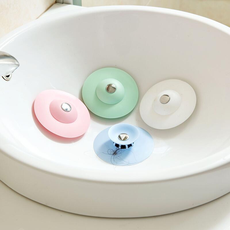 Kitchen Press Bounce Closed Silicone Floor Drain Bathroom Deodorant Anti-Blocking Plastic Water Channel Filter Floor Drain Core