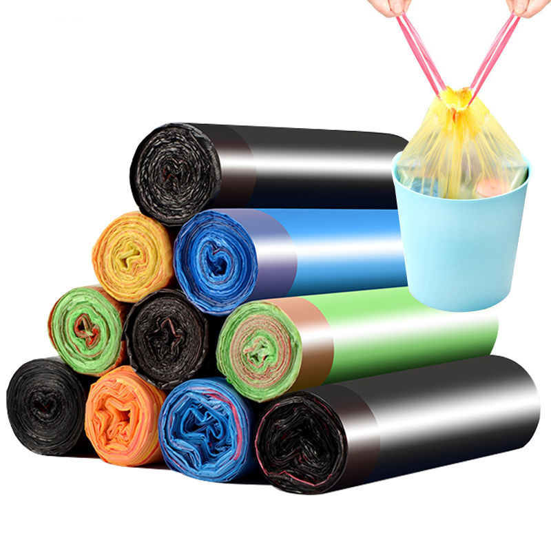 Daily Necessities Drawstring Garbage Bag Color Point Break Portable Garbage Bag Automatic Closing Thickened Rope Garbage Bag