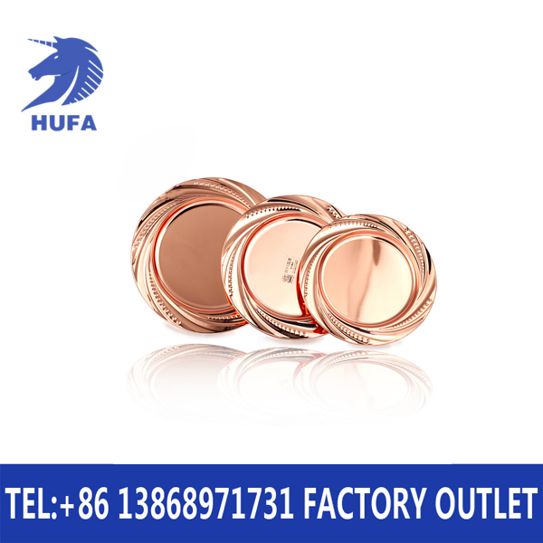 Interleaved rose gold pearl disc stainless steel, copper disc process plate hookah tray stainless steel plate