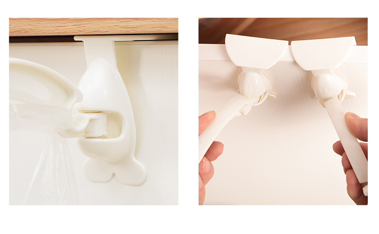 Kitchen cabinet door garbage bag rack garbage storage rack bracket suspension folding hook plastic