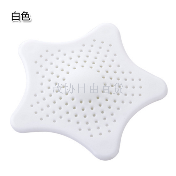 Light Color Silicone Five-Pointed Star Starfish Scullery Filter Screen Bathroom Floor Drain with Suction Cup OPP Bag