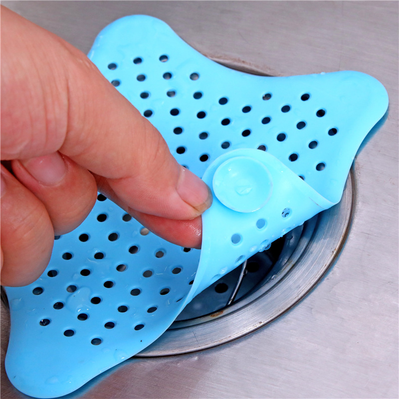 Creative Starfish Silicone Floor Drain Kitchen Sink Filter Net Bathroom Sink Anti-Blocking Filter
