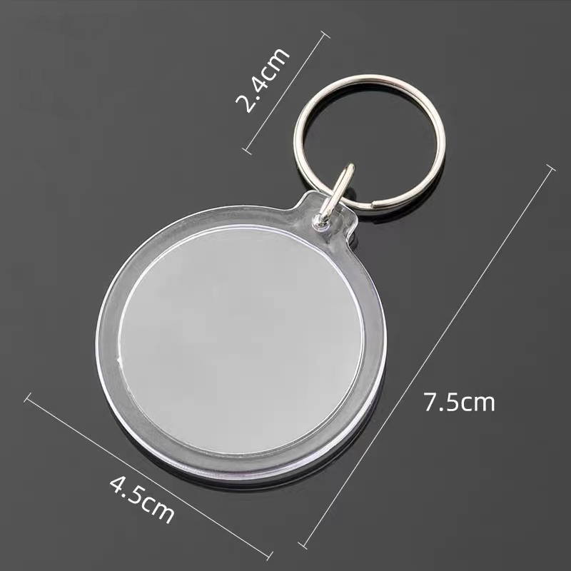 Key Chain Empty Shell Transparent Acrylic Photo Frame Plastic Photographic Studio Photo Number Plate Storage Card Bag Ha