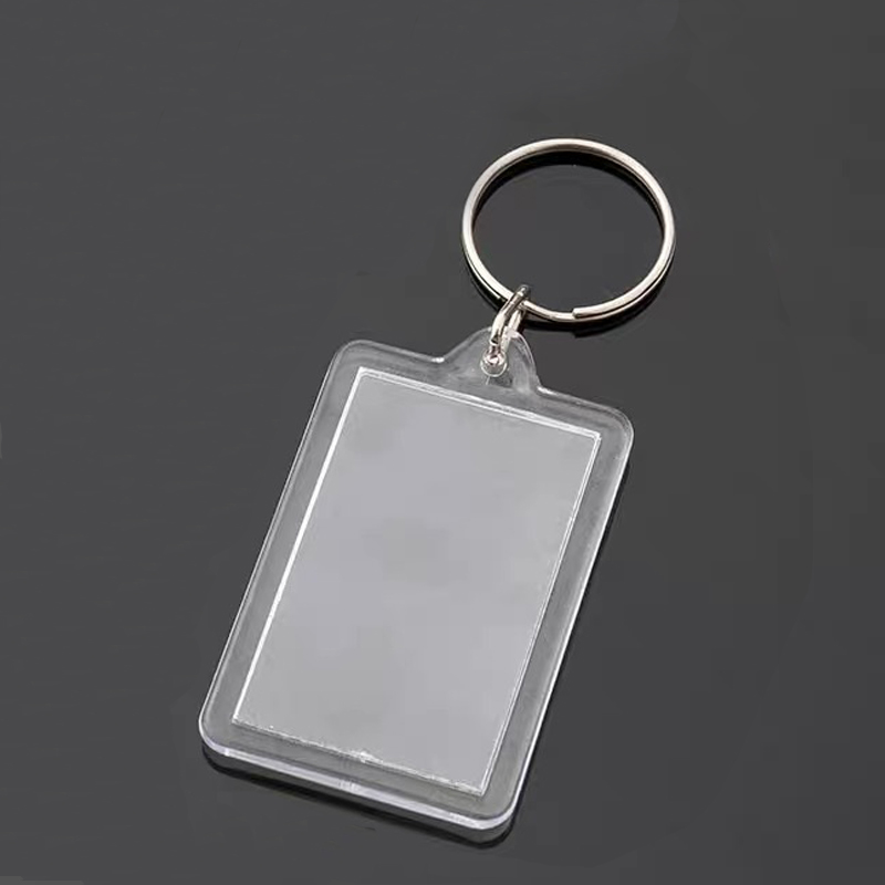 Key Chain Empty Shell Transparent Acrylic Photo Frame Plastic Photographic Studio Photo Number Plate Storage Card Bag Ha