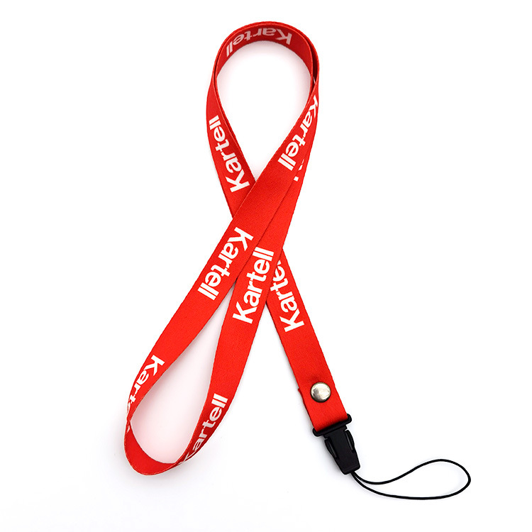 Factory Customized Mobile Phone Lanyard Work Permit Badge Card Lanyard Key Pendants Silk Screen Exhibition Lanyard Printable Logo