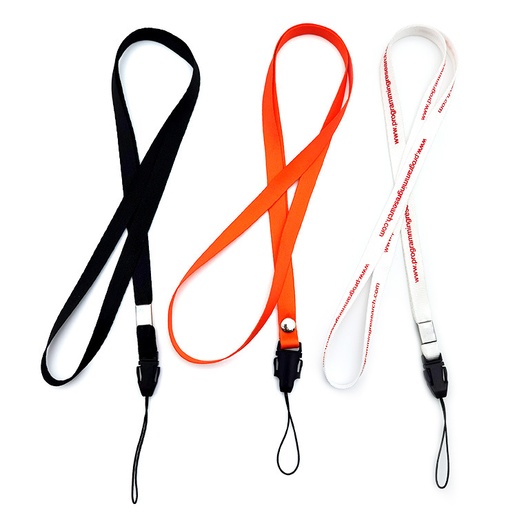 Factory Customized Mobile Phone Lanyard Work Permit Badge Card Lanyard Key Pendants Silk Screen Exhibition Lanyard Printable Logo