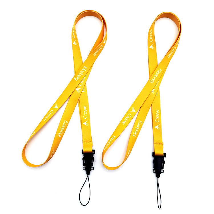 Factory Customized Mobile Phone Lanyard Work Permit Badge Card Lanyard Key Pendants Silk Screen Exhibition Lanyard Printable Logo