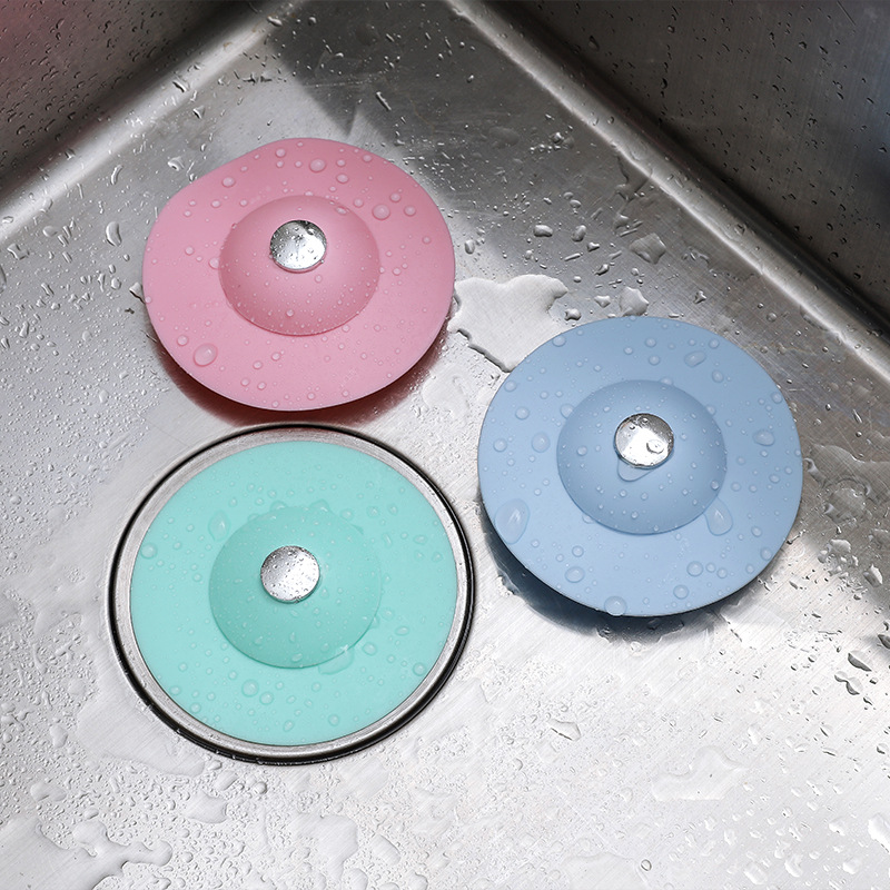 Kitchen Push-Type Deodorant Filter Screen Silicone UFO Bounce Floor Drain Bathroom Anti-Blocking Plastic Water Channel Floor Drain Cover