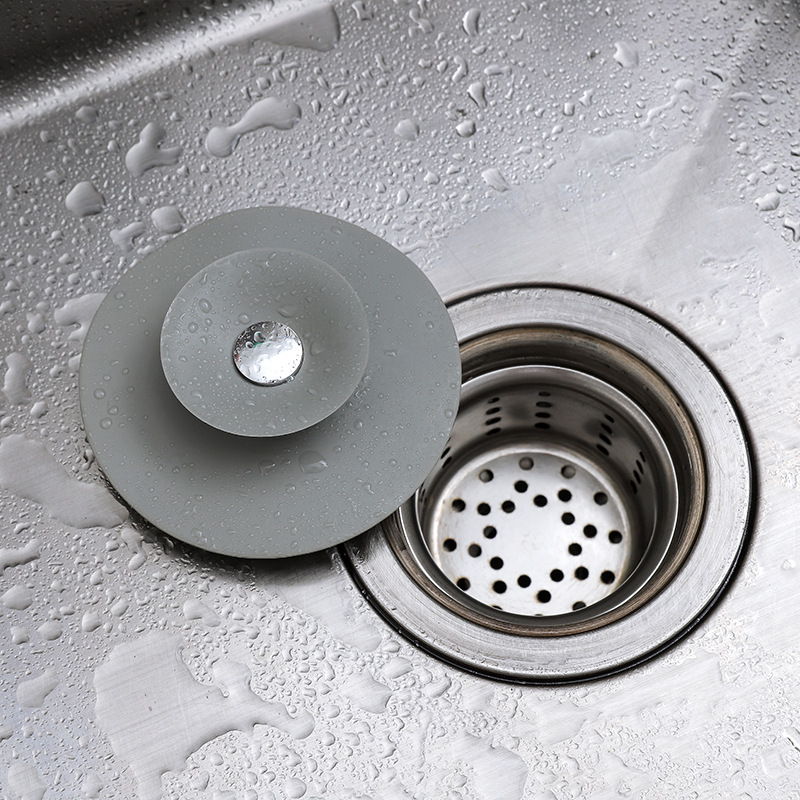 Kitchen Push-Type Deodorant Filter Screen Silicone UFO Bounce Floor Drain Bathroom Anti-Blocking Plastic Water Channel Floor Drain Cover