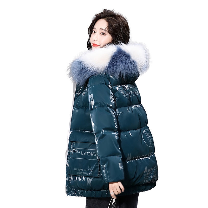 Glossy Cotton-Padded Clothes 2020 New Women&#039;s Korean Style Winter Mid-Length Thick Disposable Cotton-Padded Clothes Loose down Cotton Jacket Fashion