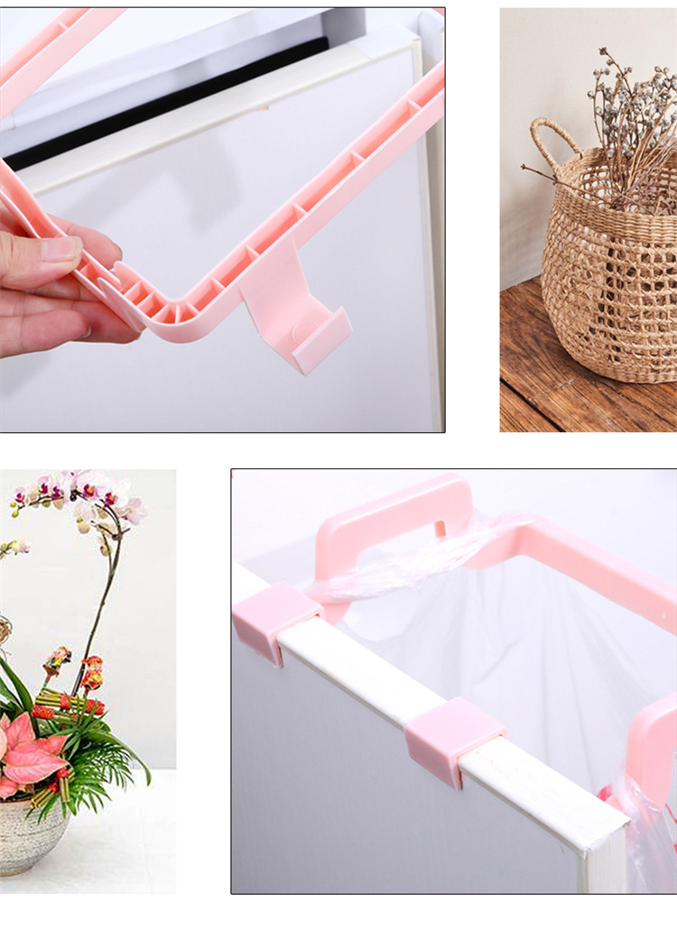 Creative Plastic door-to-back garbage bag shelf multi-function kitchen cupboard door behind the cloth hanging rack storage hooks Creative Plastic door-to-back garbage bag shelf multi-function kitchen cupboard door behind the cloth hanging rack storage hooks