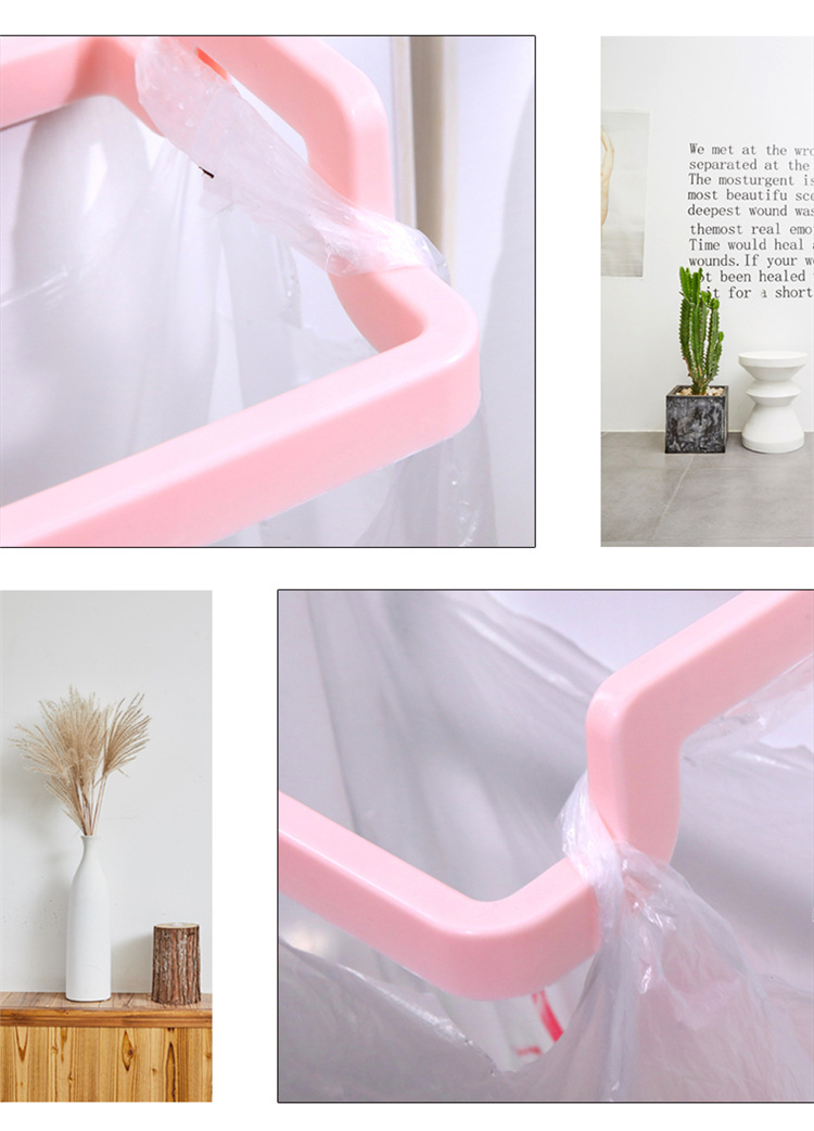Creative Plastic door-to-back garbage bag shelf multi-function kitchen cupboard door behind the cloth hanging rack storage hooks Creative Plastic door-to-back garbage bag shelf multi-function kitchen cupboard door behind the cloth hanging rack storage hooks