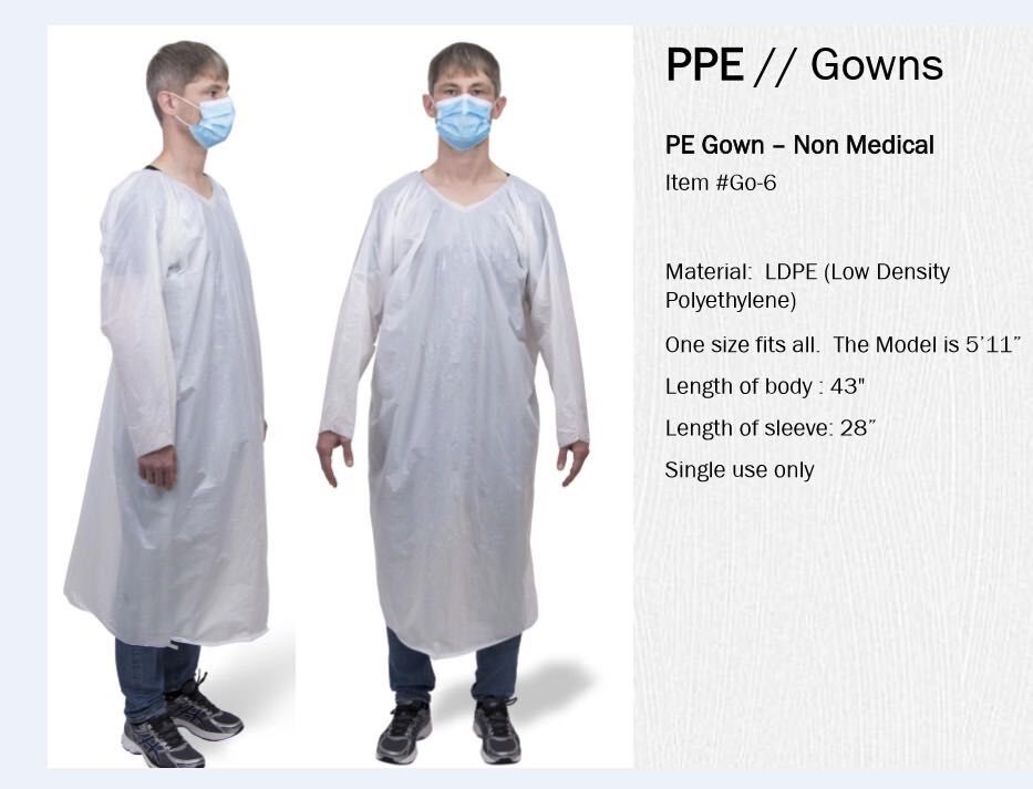 Disposable Protective Apron, Protective Clothing PE CPE, Waterproof, Thumb Suit, Non-Woven Clothes