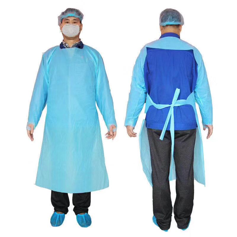 Disposable Protective Apron, Protective Clothing PE CPE, Waterproof, Thumb Suit, Non-Woven Clothes