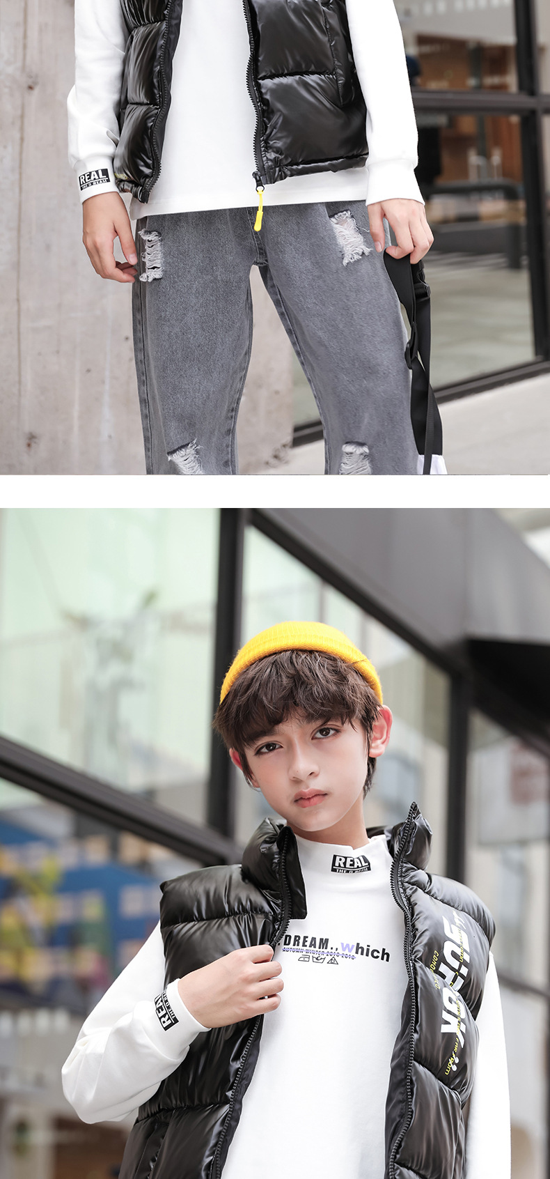 Children's down Cotton Vest 2021 Autumn and Winter New Medium and Large Children's Thickened Disposable Vest Baby Girl Warm Waistcoat