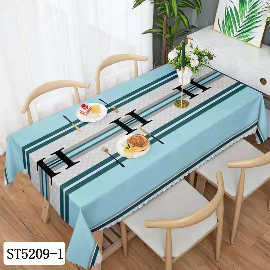 Thick PVC Tablecloth Waterproof and Oilproof and Heatproof Disposable PU Leather Pattern Plastic Nordic Ins Odorless Dining Table Cloth Tablecloth