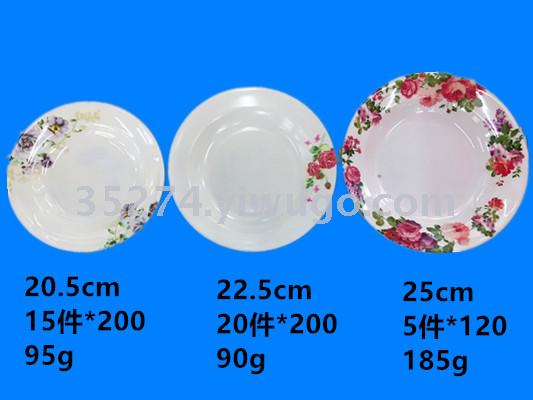 Melamine tableware Melamine plate imitation ceramic appliqued plate mei nai plate design can be sold by ton