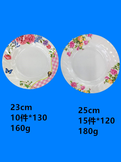 Melamine tableware Melamine plate imitation ceramic appliqued plate mei nai plate design can be sold by ton