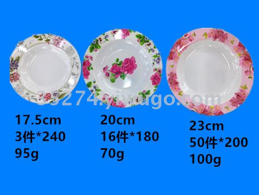 Melamine tableware Melamine plate imitation ceramic appliqued plate mei nai plate design can be sold by ton