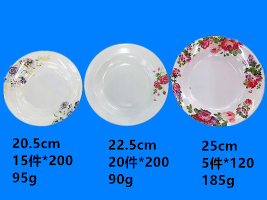 Melamine tableware Melamine plate imitation ceramic appliqued plate mei nai plate design can be sold by ton