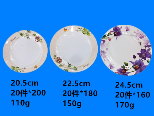 Melamine tableware Melamine plate imitation ceramic appliqued plate mei nai plate design can be sold by ton