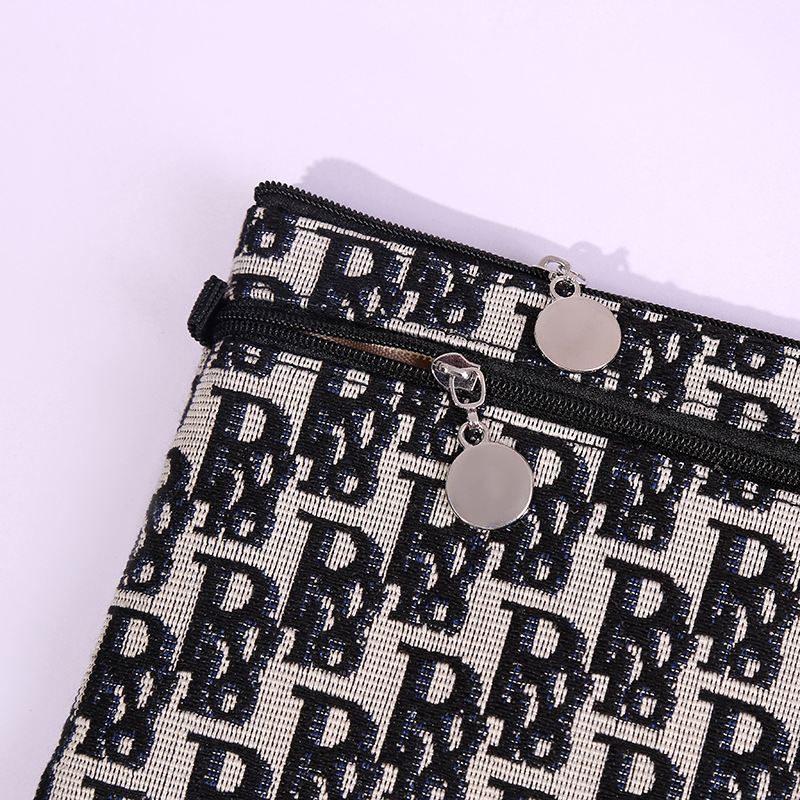 Double Zipper Mobile Phone Bag Ins Flannel Storage Bag Portable Women's Coin Purse Key Card Bag Mini Bag