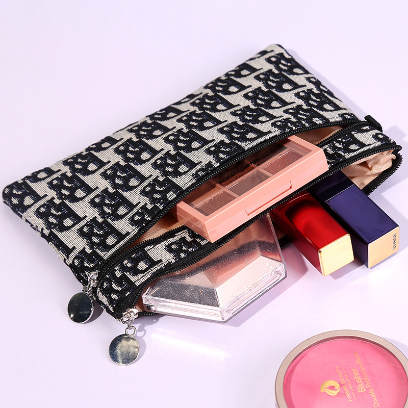 Double Zipper Mobile Phone Bag Ins Flannel Storage Bag Portable Women's Coin Purse Key Card Bag Mini Bag