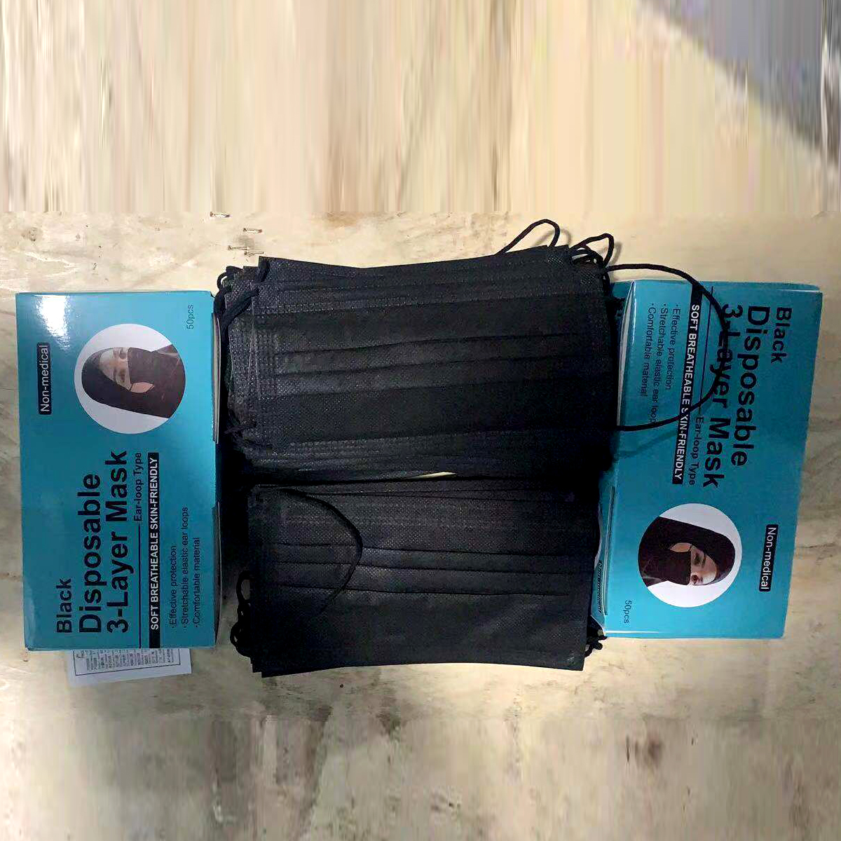 Black Boxed Mask Black Mask Export Global Disposable Mask Black Mask