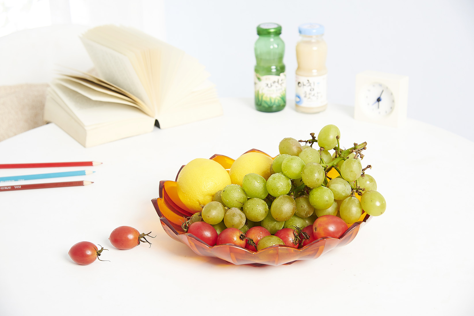 Wholesale Color PS Fruit Plate, Creative Leaf Fruit Plate, Large Leaf Glass Fruit Plate