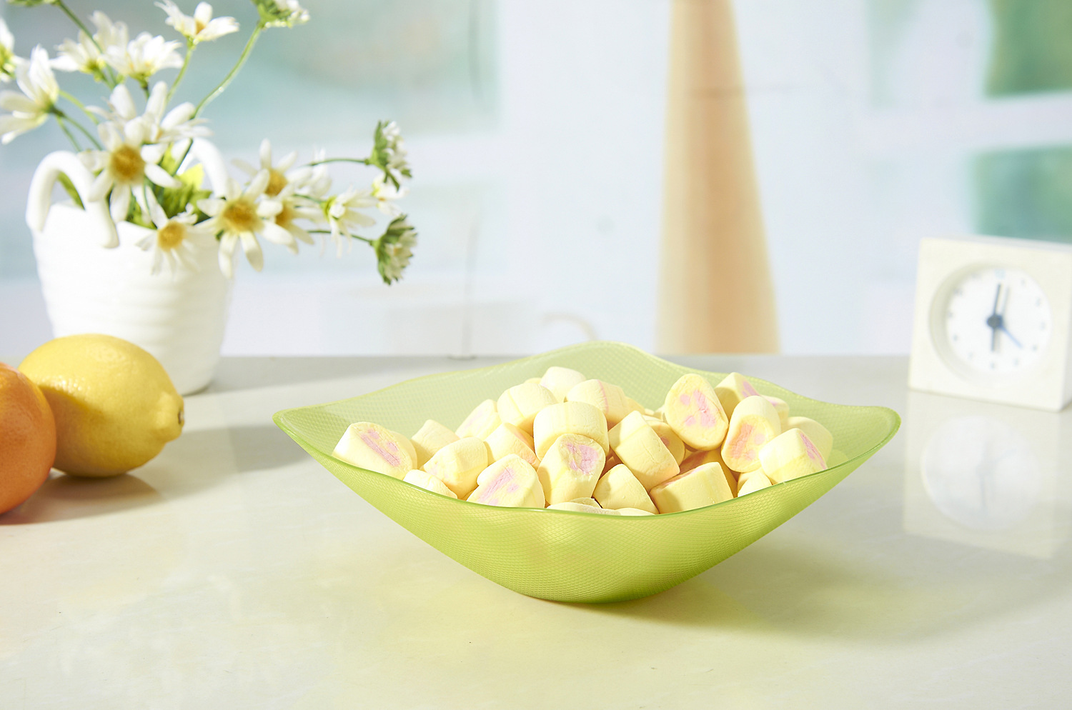 Wholesale Color PS Fruit Plate, Creative Leaf Fruit Plate, Large Leaf Glass Fruit Plate