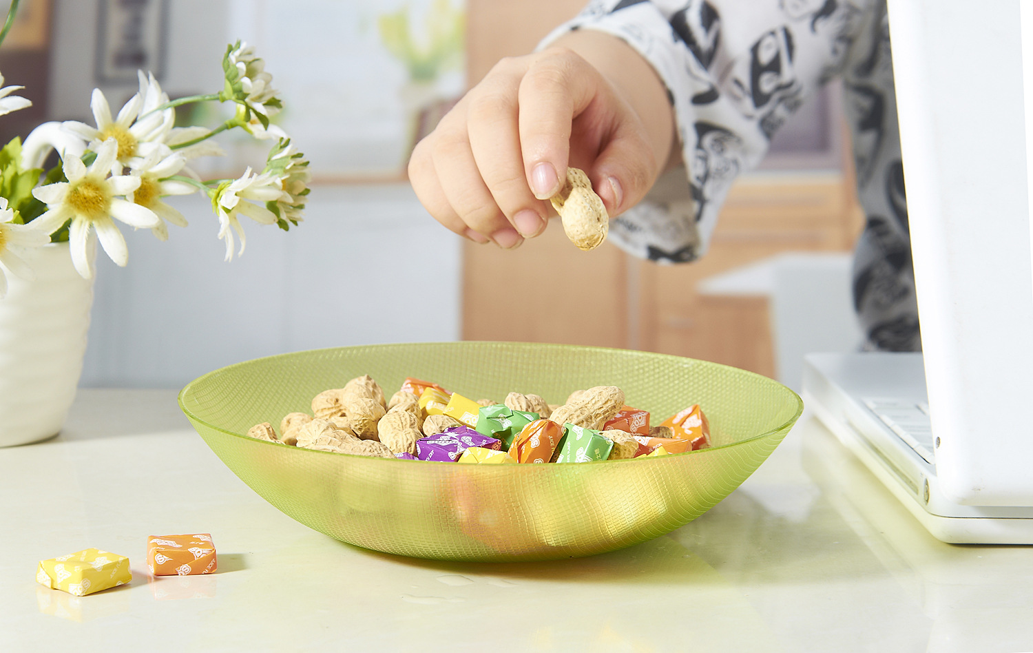 Wholesale Color PS Fruit Plate, Creative Leaf Fruit Plate, Large Leaf Glass Fruit Plate