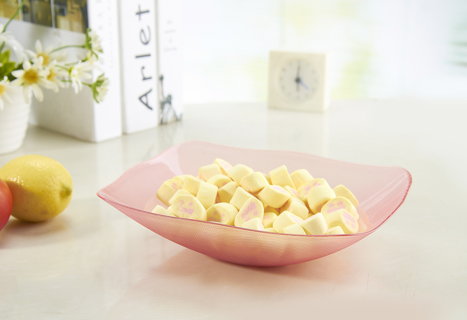 Wholesale Color PS Fruit Plate, Creative Leaf Fruit Plate, Large Leaf Glass Fruit Plate