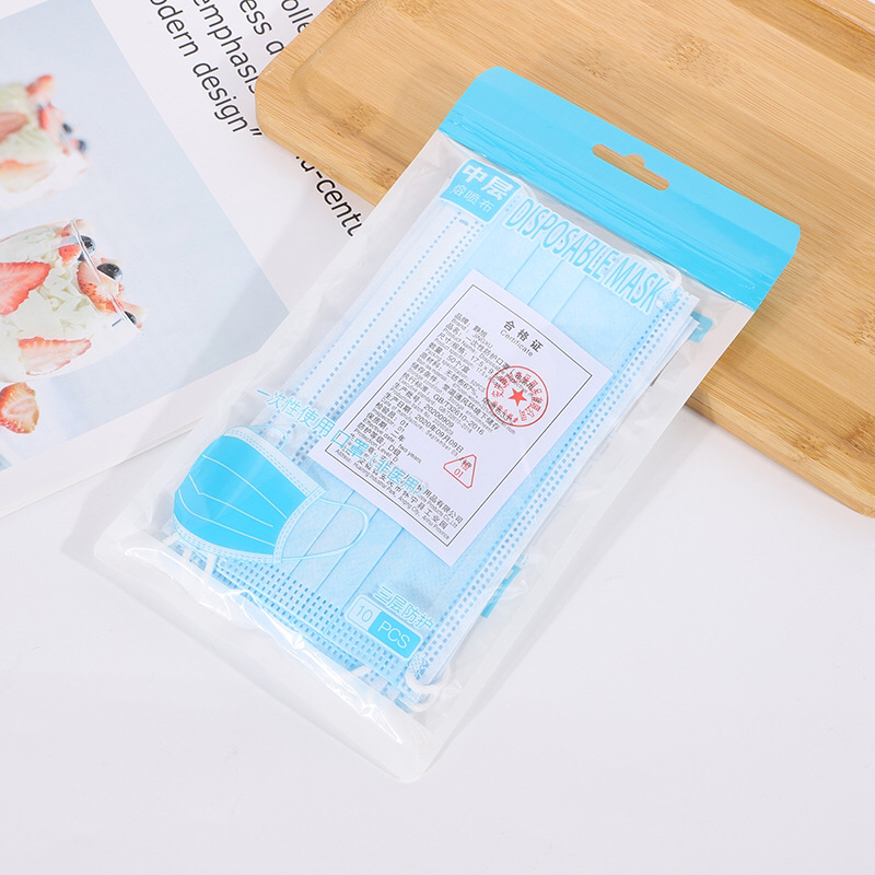 Fine Packaging, Ten Disposable Masks, Three Layers, Meltblown Fabric Mask Scarf Certificate