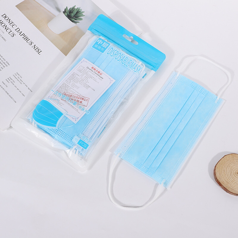 Fine Packaging, Ten Disposable Masks, Three Layers, Meltblown Fabric Mask Scarf Certificate