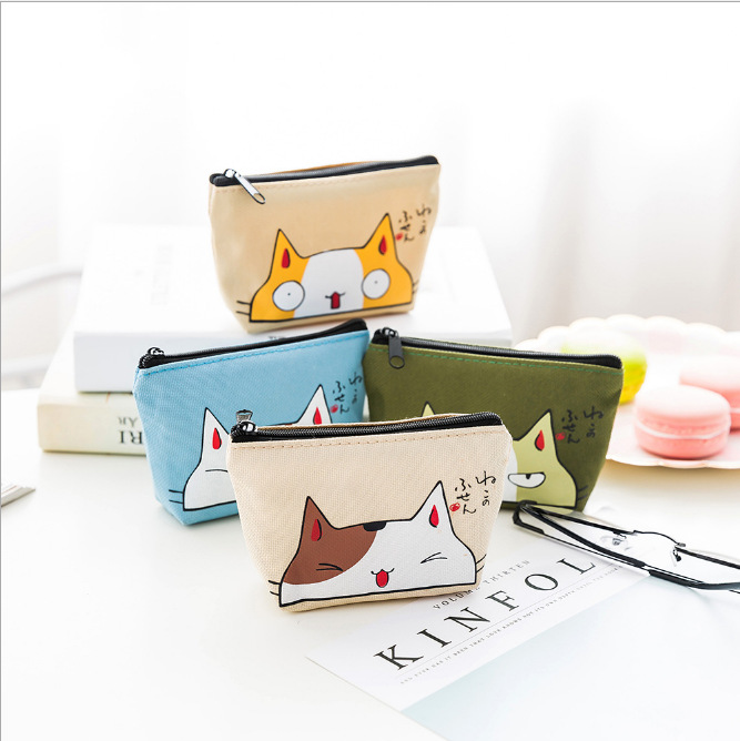 Oxford cloth cat change purse waterproof express coin bag key bag card bag easy to carry