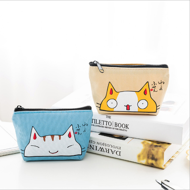 Oxford cloth cat change purse waterproof express coin bag key bag card bag easy to carry