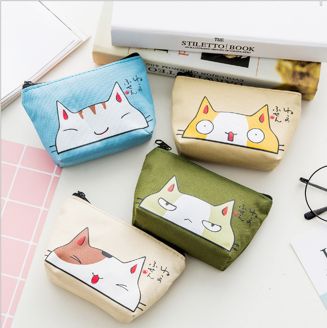 Oxford cloth cat change purse waterproof express coin bag key bag card bag easy to carry