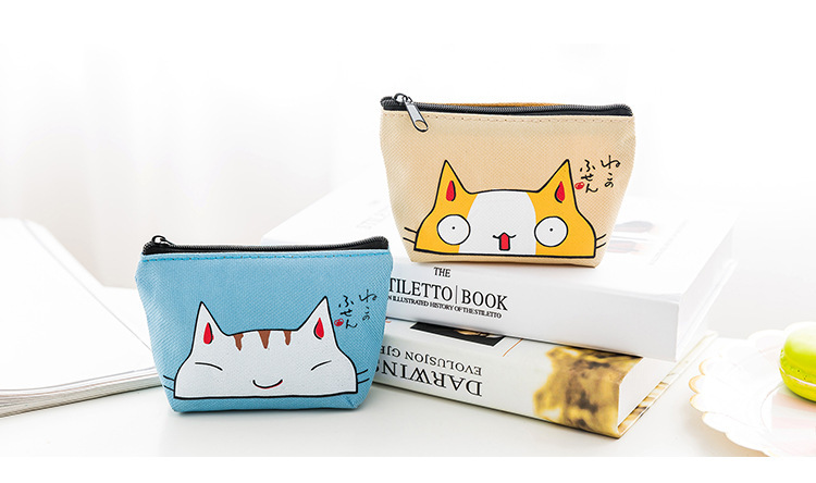 Oxford cloth cat change purse waterproof express coin bag key bag card bag easy to carry