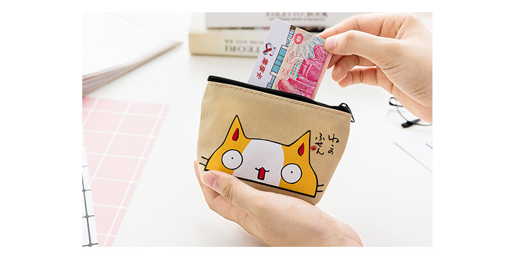 Oxford cloth cat change purse waterproof express coin bag key bag card bag easy to carry